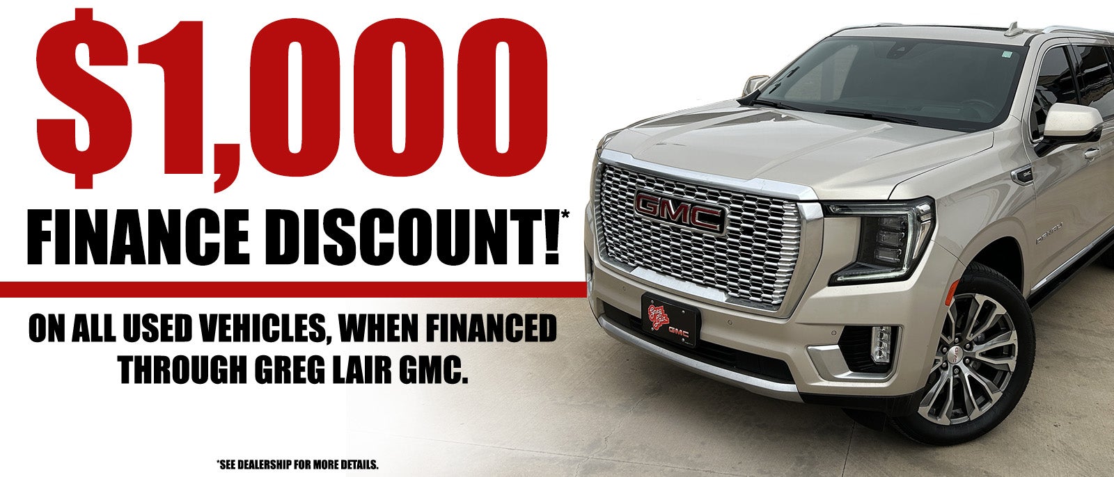 $1,000 Finance Discount on Used